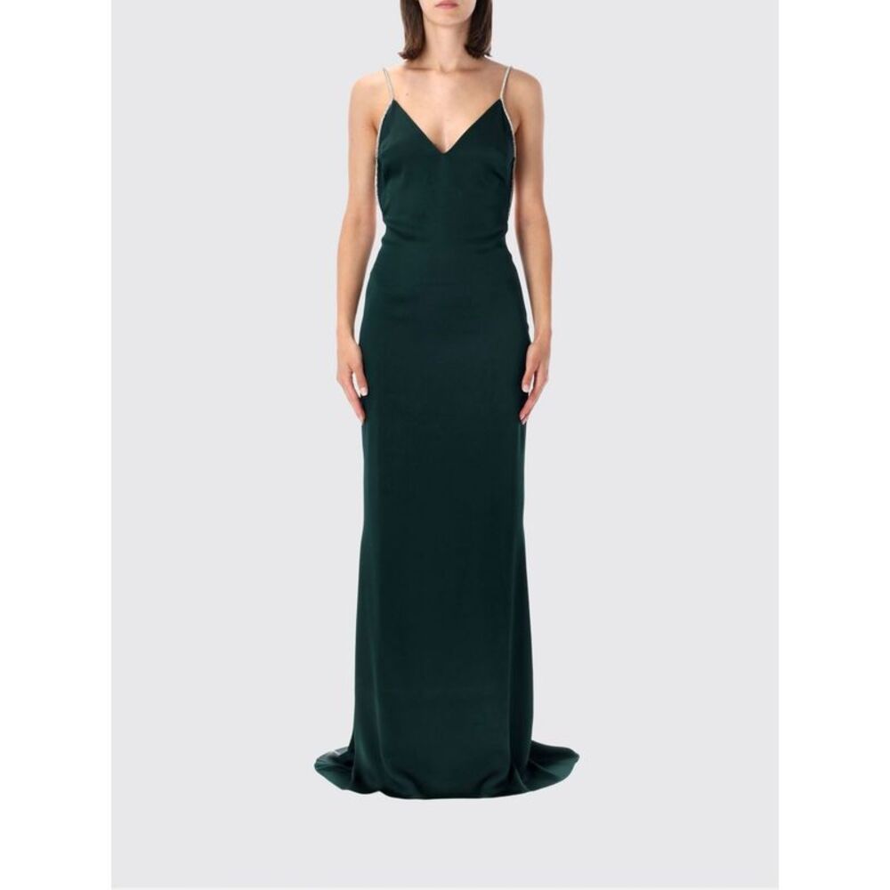 Tom Ford Women Long Satin Evening Gown Tom Ford With Jewelled Straps And Train